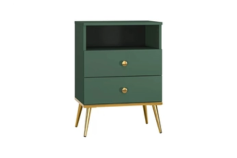 Nočný Stolík Euras 10 s dvoma zásuvkami i wneka - labrador / zlaté