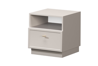 Nočný Stolík Lorini z szuflada 45 cm - kašmír / zlaté Úchytka T-bar