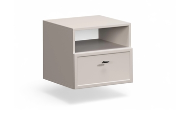 Nočný Stolík závesná Lorini z szuflada 45 cm - kašmír / Čierny Úchytka T-bar