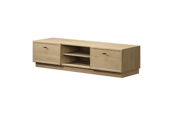 skříňka RTV Lorini 150 cm se zásuvkami - dub cremona / černá Úchytky T-bar / cokol - Omezená nabídka z expozice