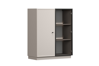 Vitrína Lorini do obývacej izby 100 cm - kašmír / Čierny Úchytka