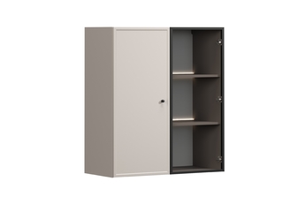 Vitrína závesná Lorini do obývacej izby 100 cm - kašmír / Čierny Úchytka