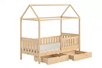 Posteľ domek Nemos II 80x180 prízemná so zásuvkami - Borovica 