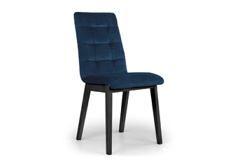 Stolička drevená Platinum 4 z tapicerowanym siedziskiem - námornícka modrá Salvador 05 / čierny Nohy
