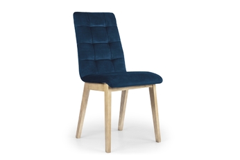 Stolička drevená Platinum 4 z tapicerowanym siedziskiem - námornícka modrá Salvador 05 / Nohy buk