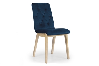 Stolička drevená Platinum 5 z tapicerowanym siedziskiem - námornícka modrá Salvador 05 / Nohy buk