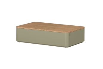 Stolík kawowy Amilio 100 cm so zásuvkami - eukaliptus / Dub baltic dune