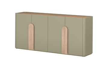 Štvordverová Komoda Amilio 200 cm - eukaliptus / Dub baltic dune / úchyty Dub prírodné