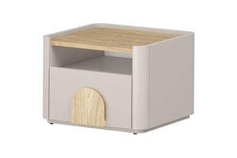 Nočný Stolík Amilio z szuflada 50 cm - kašmír / Dub olejowany / úchyty Svetlý dub