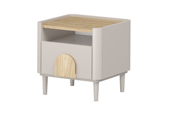 Nočný Stolík Amilio z szuflada 50 cm na nôžkach - kašmír / Dub olejowany / úchyty Svetlý dub