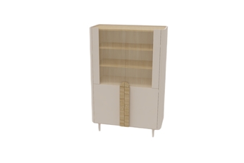 Vitrína Amilio do obývacej izby 100 cm - kašmír / Dub olejowany - Limitovaná ponuka expozície