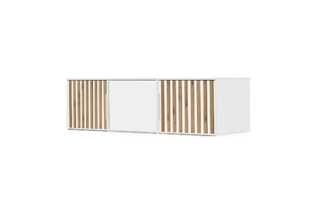 Nadstavec do Skrine Lutori 149 cm z lamelami - Biely / Dub wotan 