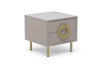 Nočný Stolík Nubo 46 cm so zásuvkami - kašmír / zlote nožičky