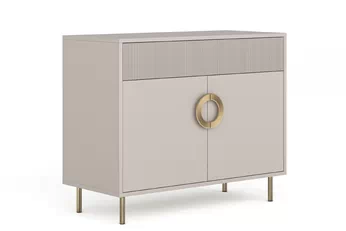Komoda Nubo 100 cm dvojdverová z szuflada - kašmír / zlaté