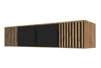 Nástavec pro Skříně z lamelami Bali Lux D4 - Dub wotan / Černý