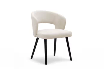židle dřevěná Luna s čalouněným sedákem - béžová welwet latwoczyszczacy Cloud 03 / černé nožičky