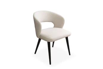 židle dřevěná Luna s čalouněným sedákem - béžová welwet latwoczyszczacy Cloud 03 / černé nožičky