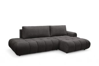 Rohová sedacia súprava Lutario L II s funkciou spánku pravá strana - ciemnoszara plecionka hydrofobowa Venice 2021