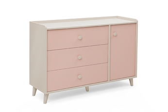 Komoda dziecieca Marla 120 cm se zásuvkami - piasek pustyni / Růžová / millenial pink
