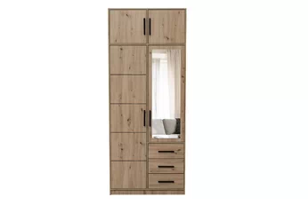 skříň dvoudveřová s nástavcem Kos D2 100 cm - Dub artisan