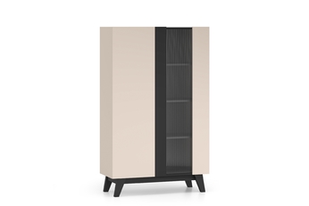 Vitrína Salio 95 cm - kašmír / černá