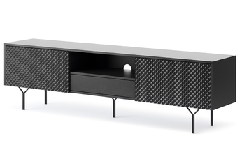 TV skrinka Ameis 180 cm z szuflada i frontem 3D - Čierny grafit