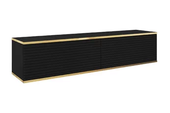 závěsná Skříňka RTV Lurona 135 cm s frézovanými frontem MDF - Černý