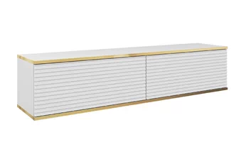 Függő TV-szekrény Lurona 135 cm z ryflowanym frontem MDF - bialy