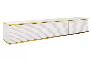 Függő TV-szekrény Lurona 175 cm z ryflowanym frontem MDF - bialy 