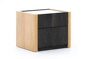 Szafka éjjeli Modello z dwoma fiokok - tölgyfa hikora / flamed wood 