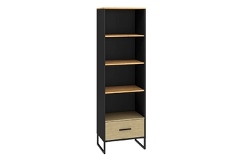 Regál z szuflada Colt 03 na kovových nohách 60 cm - Čierny / craft zlaté / oceľ premium