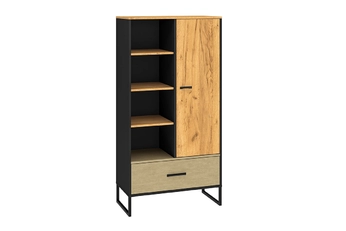 Regál z szuflada Colt 04 na kovových nohách 80 cm - Čierny / craft zlaté / oceľ premium