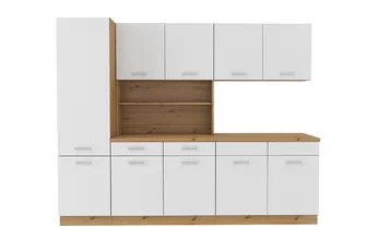 Komplet kuchyňského nábytku Mirana 2,5m - Biely Laminát / artisan Laminát