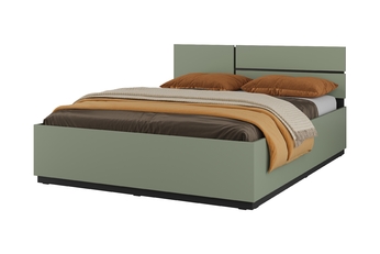 Posteľ Cross 160x200 - zgaszona zelená / zgaszona zelená - Čierny