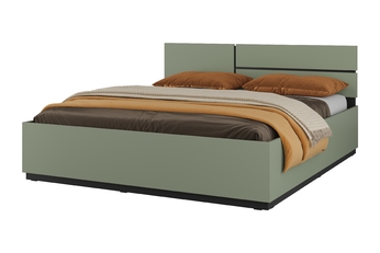 Posteľ Cross 180x200 - zgaszona zelená / zgaszona zelená - Čierny