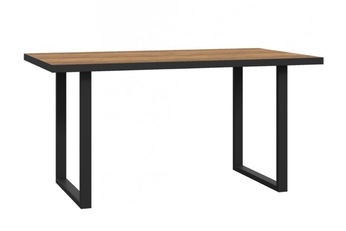 stôl Hayato na kovových nohách 160x90cm - Čierny / swierk alpejski 