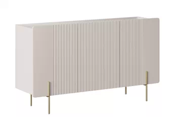 Komoda Malmi 150 cm třídveřová - kašmír / crema bianca / zlote nozki