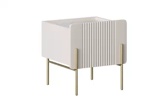 Nočný Stolík Malmi 45 cm z szuflada - kašmír / crema bianca / zlote nozki