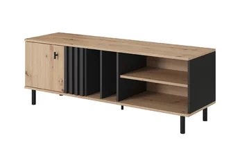 Skříňka RTV Medin z polka 140 cm - Dub artisan / Antracytová 