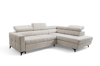 Rohová sedací souprava Nardo L rozkládací pravá - béžová šenil latwoczyszczacy Taro 04  Rohová sedací souprava Nardo L rozkládací pravá - béžová šenil latwoczyszczacy Taro 04