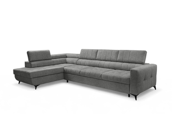 Rohová sedací souprava Nardo Maxi rozkládací levá - šedá šenil latwoczyszczacy Taro 97  Rohová sedací souprava Nardo Maxi rozkládací levá - šedá šenil latwoczyszczacy Taro 97