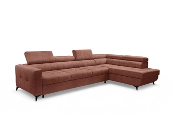 Rohová sedací souprava Nardo Maxi rozkládací pravá - hnědá šenil latwoczyszczacy Taro 57  Rohová sedací souprava Nardo Maxi rozkládací pravá - hnědá šenil latwoczyszczacy Taro 57