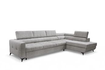 Rohová sedací souprava Nardo Maxi rozkládací pravá - šedá šenil latwoczyszczacy Taro 11  Rohová sedací souprava Nardo Maxi rozkládací pravá - šedá šenil latwoczyszczacy Taro 11