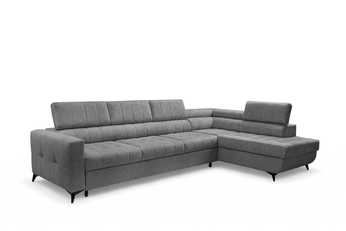 Rohová sedací souprava Nardo Maxi rozkládací pravá - šedá šenil latwoczyszczacy Taro 97  Rohová sedací souprava Nardo Maxi rozkládací pravá - šedá šenil latwoczyszczacy Taro 97