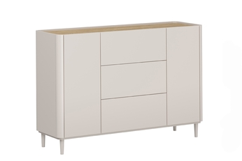 Komoda Elivo 150 cm so zásuvkami na nôžkach - kašmír / Dub olejowany