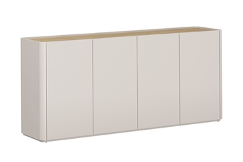 Komoda Elivo 200 cm štvordverová - kašmír / Dub olejowany