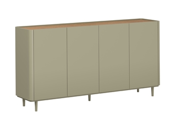 Komoda Elivo 200 cm štvordverová na nôžkach - eukaliptus / Dub baltic dune