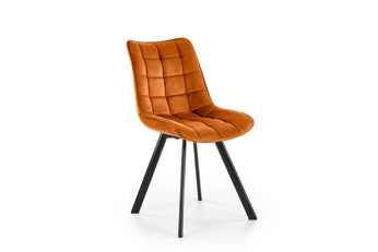 Stolička čalúnená Clemio - škoricový zamat Bluvel 4215 / čierny nožičky