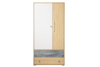 skříň Step 90 cm se zásuvkami dub biszkoptowy / bílá lux / beton