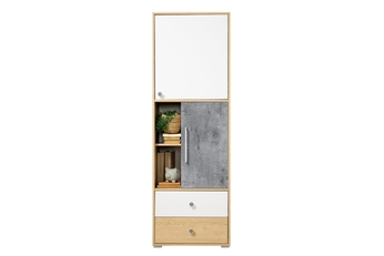 skříňka Step 60 cm se zásuvkami dub biszkoptowy / bílá lux / beton